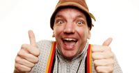 Henning Wehn performs in Preston